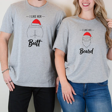 I Like His Beard I Live Her Butt Matching T-Shirts For Couples